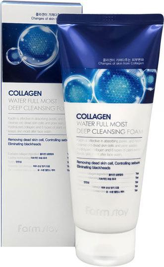 Farm Stay Collagen Water Full Moist Deep Cleansing Foam 180ml (Schaum, 180 ml)