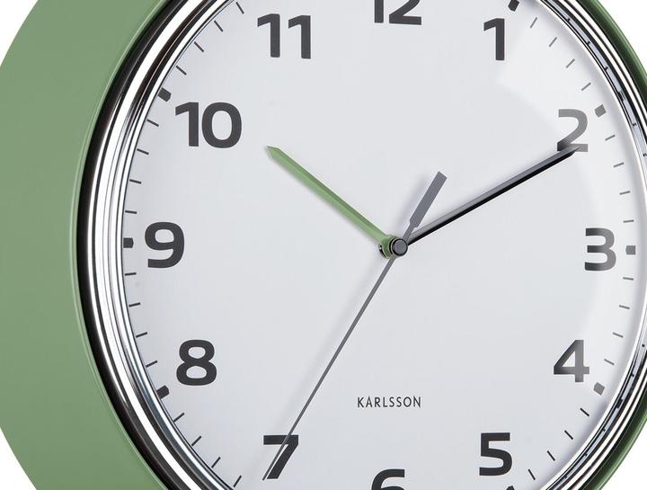 Actual product image Karlsson Wandklok Modern Retro - Groen - Ã˜34cm - Wandklok Retro (34 cm)