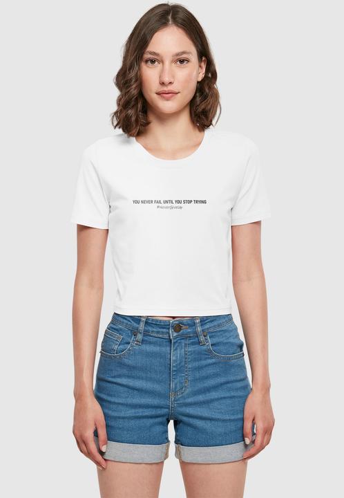 Produktbild Merchcode Ladies Never Give Up Cropped Tee - 191025 (L)