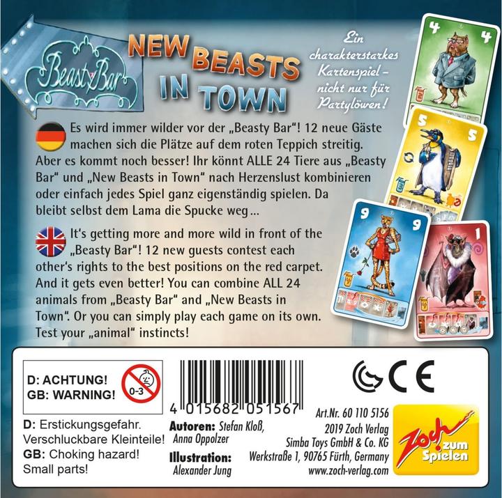 Actual product image Zoch ZOC05156 - Beasty Bar: New Beasts in Town, card game, for 2-4 players, ages 8+ (German, French, Italian, English)