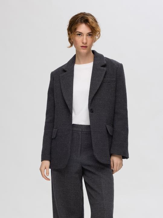 Actual product image Selected Femme Checked oversize blazer (36)