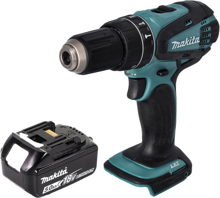 Produktbild Makita DHP 456 T1 Akku Schlagbohrschrauber 18 V 50 Nm + 1x Akku 5,0 Ah - ohne Ladegerät (Akkubetrieb)