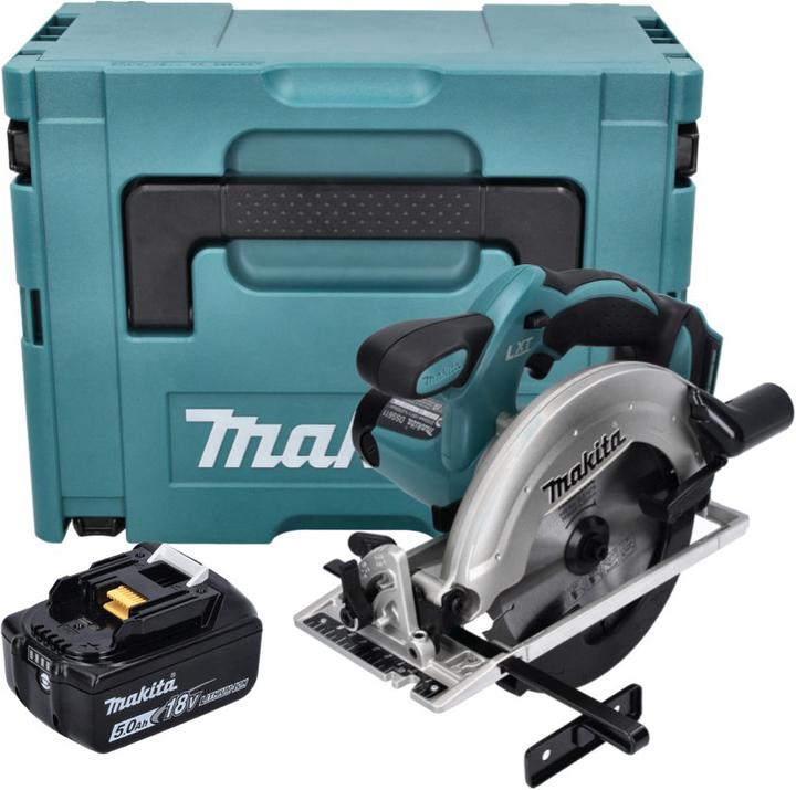 Actual product image Makita DSS 611 T1J cordless circular saw 18 V 165 mm + 1x battery 5.0 Ah + Makpac - without charger