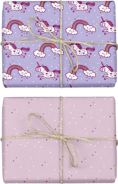 Dabelino Geschenkpapier-Set für Kinder, Einhorn (Geschenkpapier, 4 x)