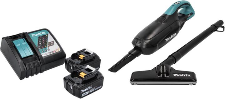 Produktbild Makita DCL 182 RT B Akku Staubsauger 18 V Schwarz + 2x Akku 5,0 Ah + Ladegerät