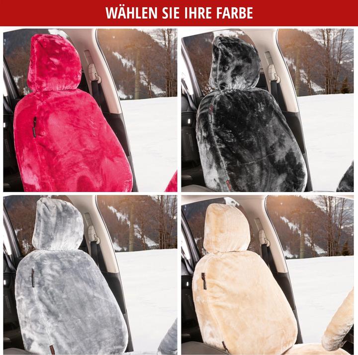 Actual product image Walser Car seat cover "Teddy" - faux fur - beige