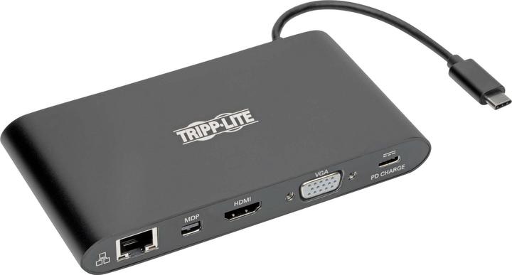 Eaton Tripp Lite Series USB-C Laptop Docking Station Type-C HDMI VGA Thunderb 3black (USB-C, 4 Ports)