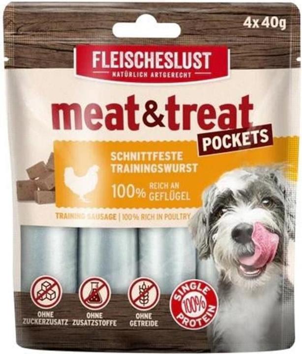 Produktbild Fleischeslust Leckerli Meat & Treat Pockets Geflügel, 4 x 40 g (1 Stk., 205 g)