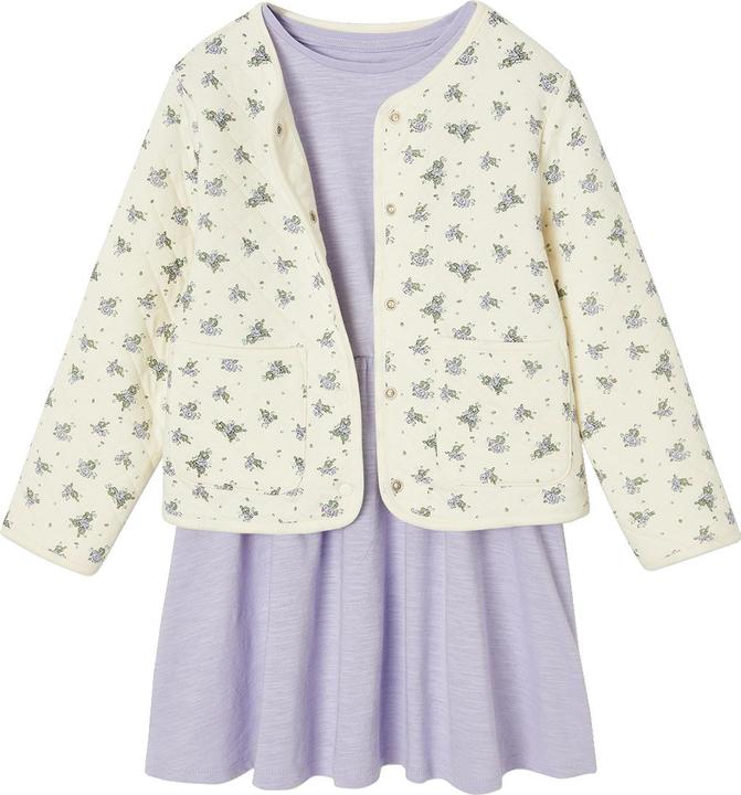 Produktbild Vertbaudet Mädchen-Set: Geblümte Jacke mit Steppnähten & Kleid (116)