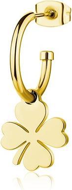 Actual product image Sagapo S'Agapo Gold-Plated Single Earring Four-Leaf Clover Smile Ssm026