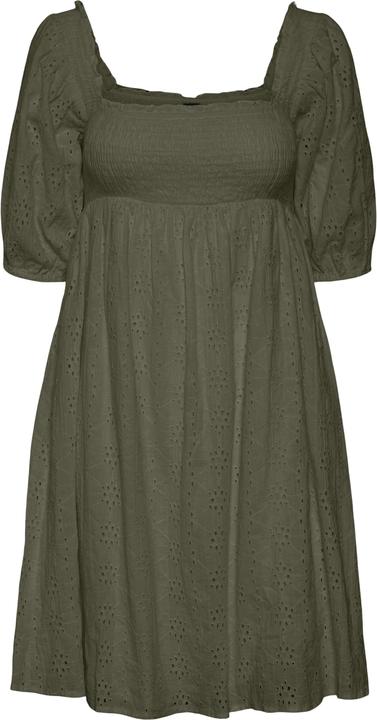 Actual product image Vero Moda Smocked Broderie Anglaise Mini Dress (S)