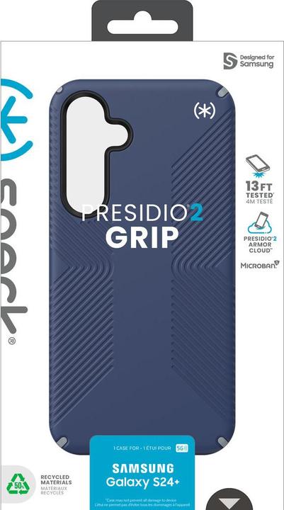 Actual product image speck Presidio2 Grip - Samsung Galaxy S24+ Hülle (Küstenblau / Staubgrau) (Samsung Galaxy S24+)