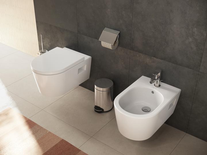 Actual product image hansgrohe EluPura Original S wall-mounted bidet, 1 tap hole, with overflow, 360x540x260mm, white