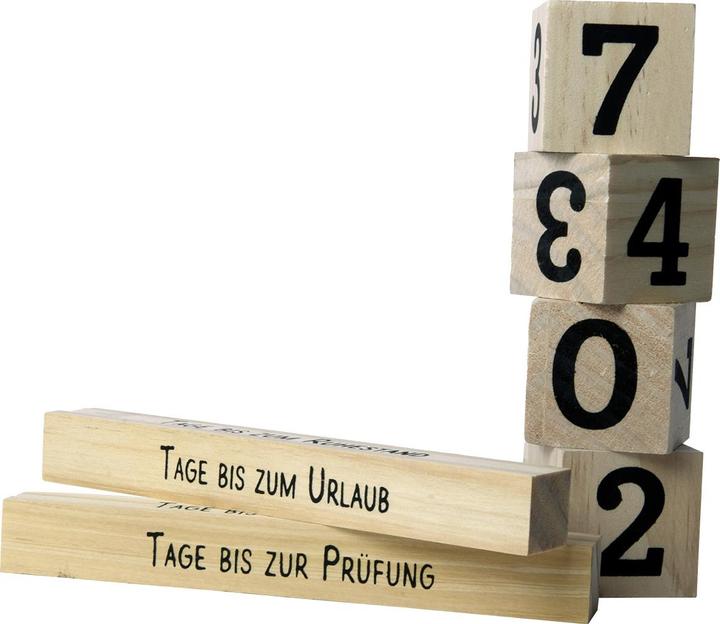 Image du produit Natura Punto Cube en bois Compte à rebours avec 2 barres thématiques