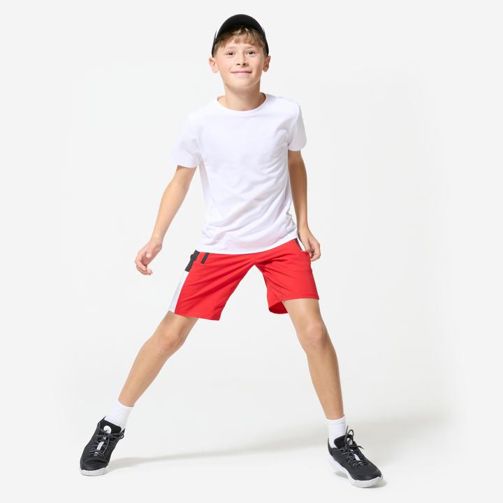 Produktbild Decathlon Shorts Sporthose Kinder atmungsaktiv - rot/weiss (6, 7, 8)