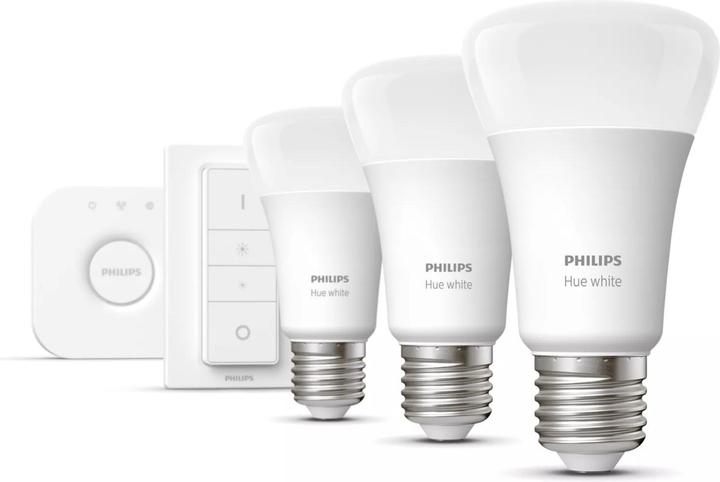 Actual product image Philips Hue White BT Starter Set (E27, 9.50 W, 806 lm, 3 x, F)