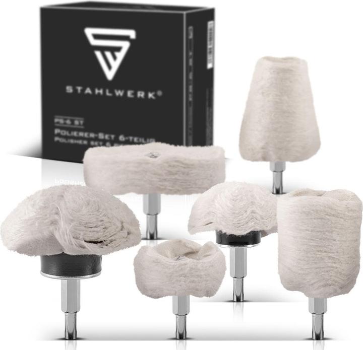 Actual product image Stahlwerk Set of 6 universal polishing heads PS-6 ST for cordless and electric drills