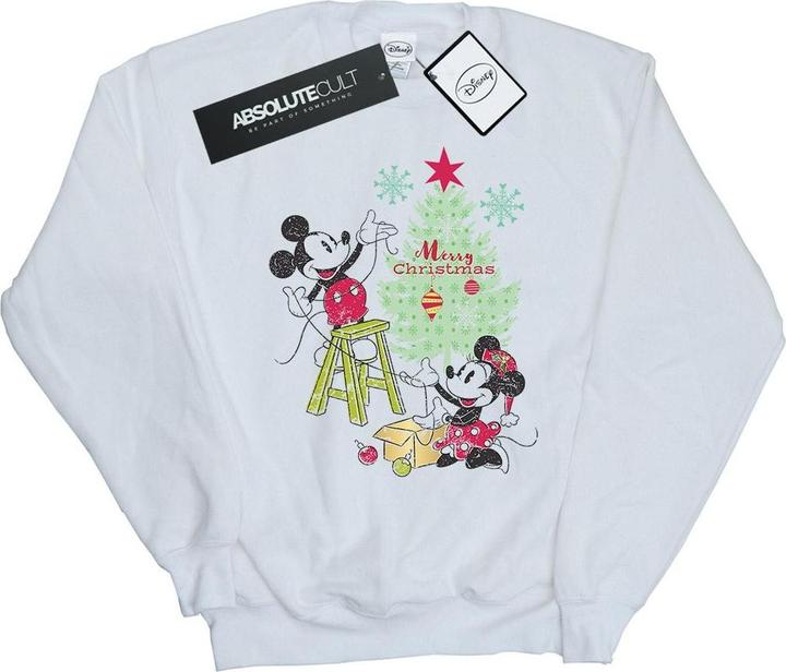Actual product image Disney Womens/Ladies Mickey And Minnie Christmas Tree Sweatshirt (XXL)