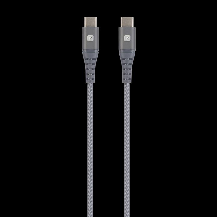 Produktbild Skross USB Kabel USB-C to USB-C Cable 2.0, Braiding, 1,20m space gray (1.20 m, USB 2.0, 36 W)