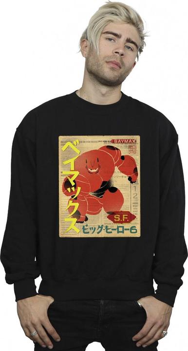 Actual product image Disney Mens Big Hero 6 Baymax Baymax Newspaper Sweatshirt (4XL)