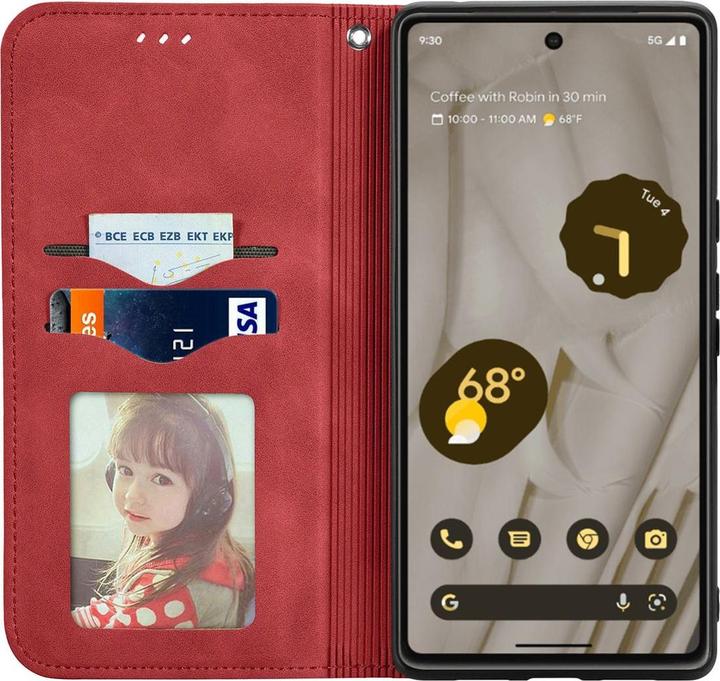 Actual product image König Design Case Mobile Protection for Google Pixel 7A Case Cover Flip Pocket Wallet Cases New (Google Pixel 7a)