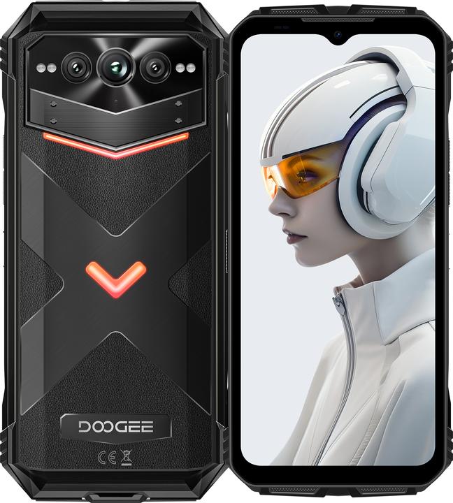 Doogee V Max Plus (5G - NFC - 6.58" - 512 GB, 16 GB RAM) Schwarz (512 GB, Obsidian Black, 6.58", Dual SIM, 200 Mpx, 5G)