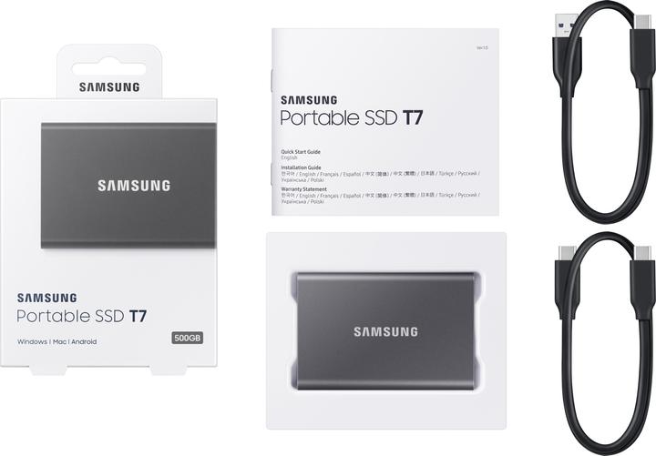 Actual product image Samsung Portable T7 Titan Grey (500 GB)