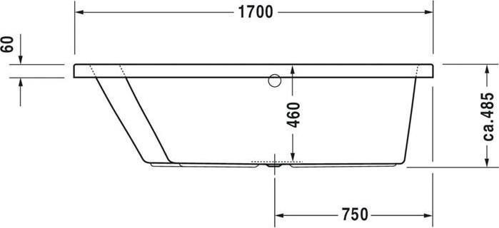 Actual product image Duravit Space-saving bath Paiova 100 x 170 cm white smooth 7002120000000 (180 l, 170 cm, 100 cm)