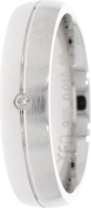 Image du produit Xen Bague à ruban polie/matée avec diamant env. 0,015 ct. (54, Argent 925)
