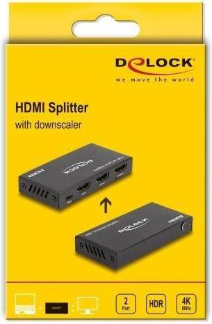 Immagine prodotto Delock Splitter HDMI 1 x HDMI in ingresso a 2 x HDMI in uscita 4K 60 Hz wi