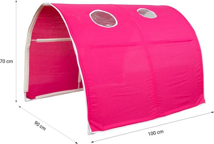 Image du produit Floki24 Tunnel pour lits superposés Tente de lit Toit de jeu Tunnel Caverne Lit d'enfant - rouge