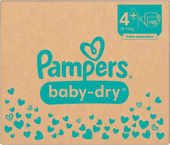 Immagine prodotto Pampers Baby-Dry (Dimensione 4, Pacco mensile, 198 Pezzo/i)