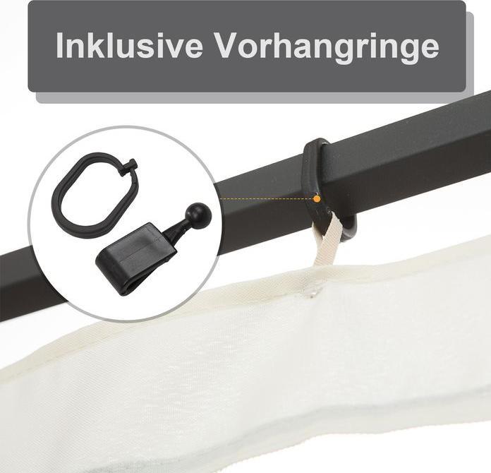 Actual product image Swisshandel24 Moskitonetz für 3x4 Pavillon 4 Seitenteile Fliegennetz mit Haken Reissverschluss Mückennetz Insekten (400 cm, 352 cm)