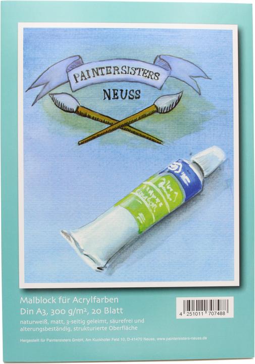 Immagine prodotto Paintersisters Blocco di pittura acrilica A3 (A3, Copertina rigida)