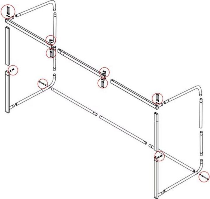Hudora 1 set di viti per porta da calcio Allround