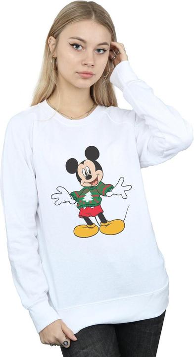 Actual product image Disney Womens/Ladies Mickey Mouse Christmas Jumper Stroke Sweatshirt (XL)