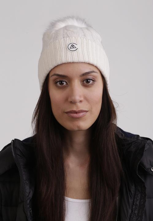 Produktbild Cash-Mere Kaschmir Mütze mit Zopfmuster und Bommel (One Size)