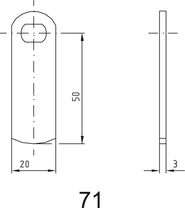 Assa Abloy Sperrnase für Elektronisches Schrankschloss Sense+PIN, Nr.71,gerade