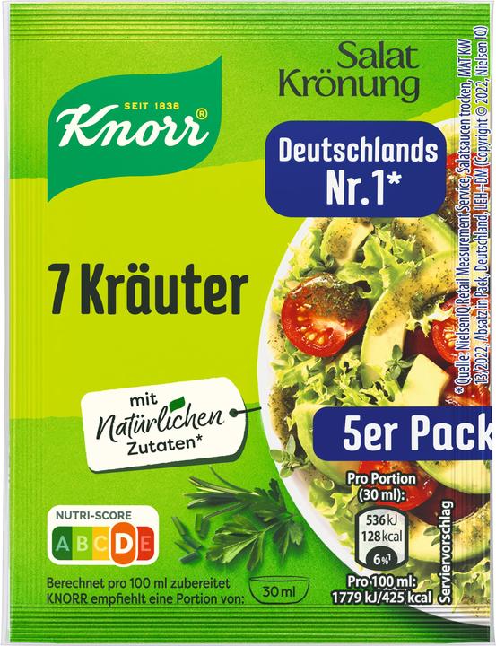 Produktbild Knorr Salatkrönung 7 Kräuter Dressing 5er-Pack ergibt 450 ml (58 g)