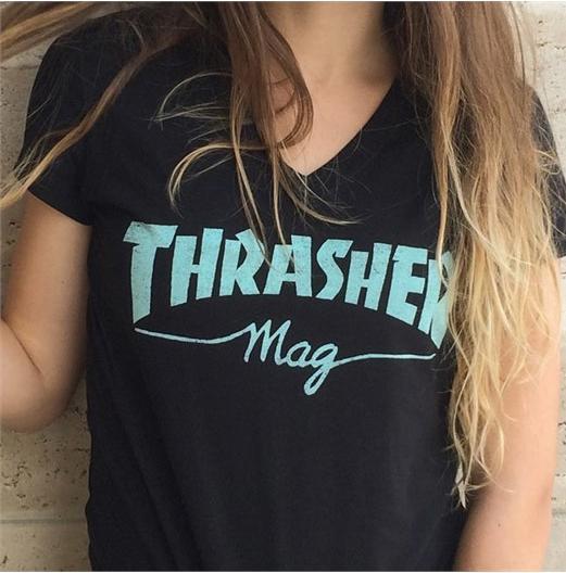Immagine prodotto Thrasher Maglietta scollo a V con logo Girl Mag (L)