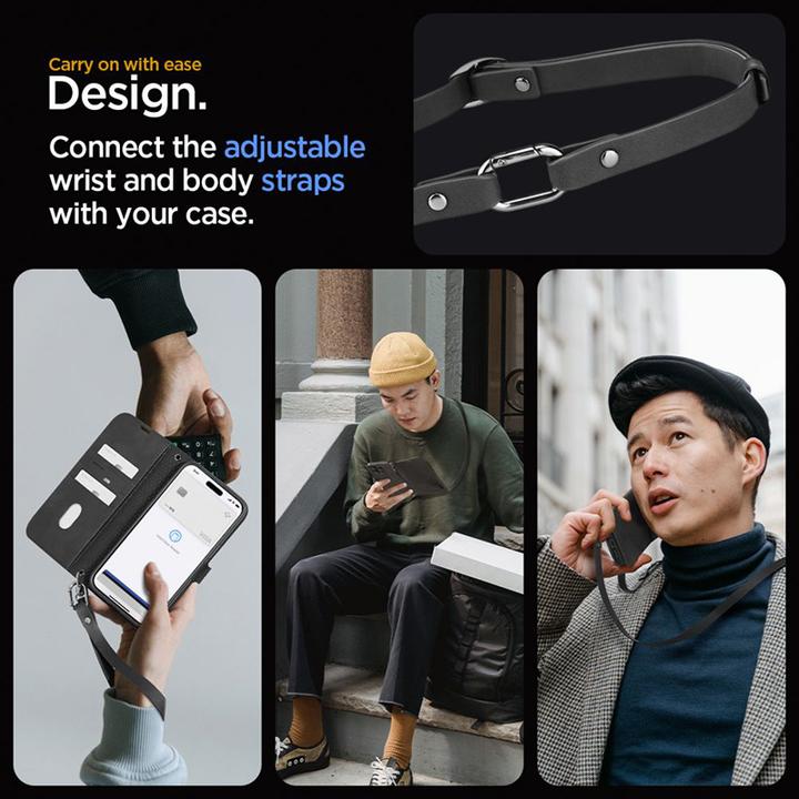Produktbild Spigen Wallet S Pro Hülle für iPhone 15 Pro – Schwarz (Apple iPhone 15 Pro)