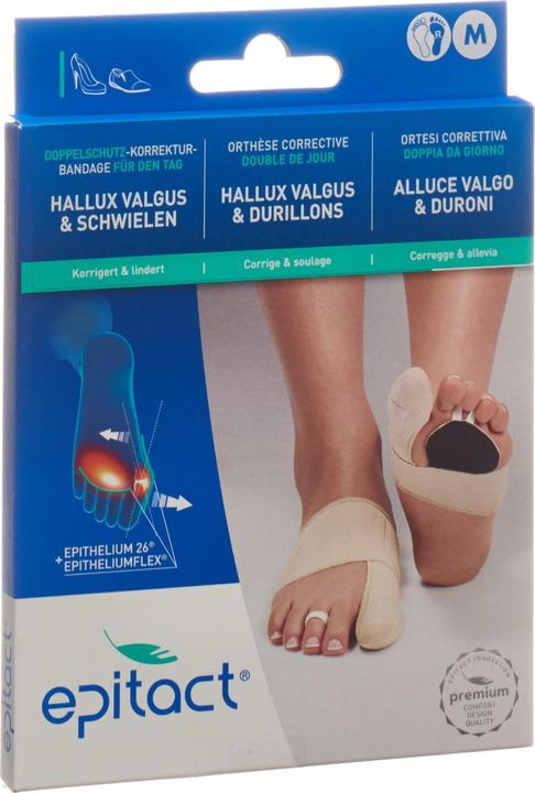 Epitact Doppelschutz Korrekturschiene Hallux Valgus & Fusssohlenschmerzen Gr. M rechts (M)