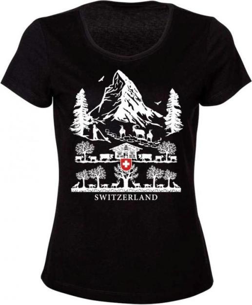 CreaDiva T-Shirt Scherenschnitt schwarz Damen M (M)