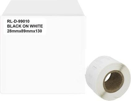 Actual product image Markenlos Labelling tape Compatible DYMO RL-D-99010T-BK/WT-28MM89MM Black on white (6 cm, White)