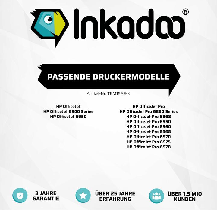 Produktbild Inkadoo kompatible Tintenpatrone als Ersatz für HP 903XL passend für HP OfficeJet 6900 Series HP OfficeJet (BK)