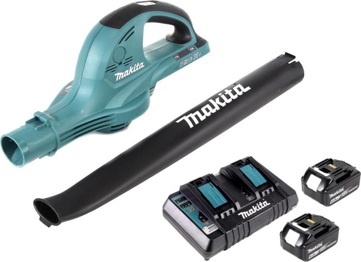 Produktbild Makita DUB 361 2x 18 V / 36 V Akku Laubbläser Gebläse + 2x BL 1860 6 Ah / 6000 mAh Akku + Mak (Akkubetrieb, Laubbläser)