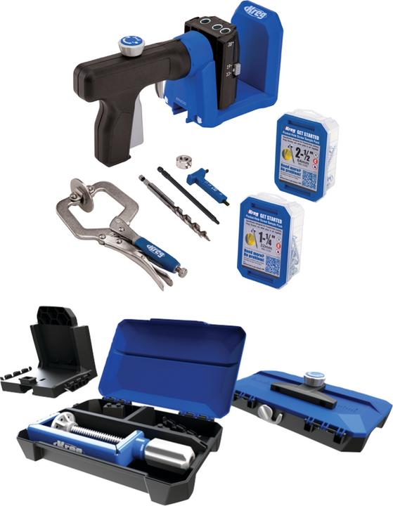 Produktbild Kreg Pocket Hole Jig 520 PRO Taschenloch Bohrschablone + Basis Station + Stufenbohrer + Bit + Schrau