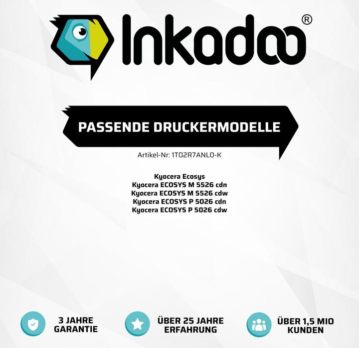 Image du produit Inkadoo Toner compatible en remplacement de Kyocera TK-5240 compatible avec Kyocera ECOSYS M 5526 cdn (C)