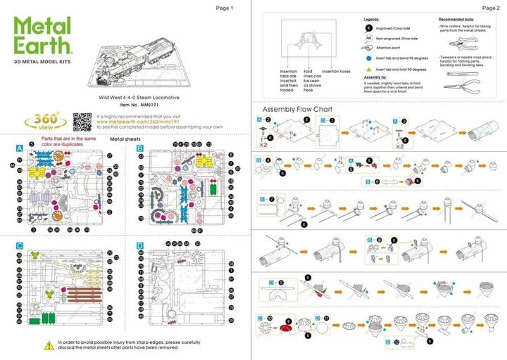 Produktbild Metal Earth Wild West 4-4-0 Locomotive