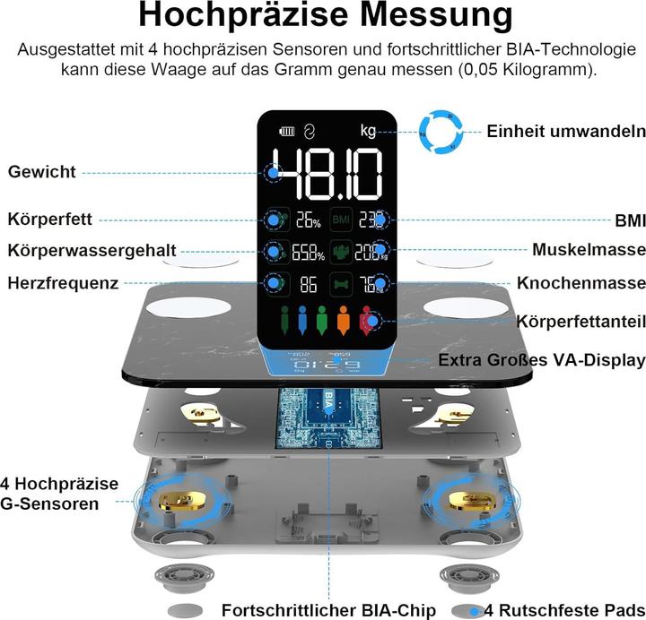 Immagine prodotto Healthkeep Scala del grasso corporeo (180 kg)